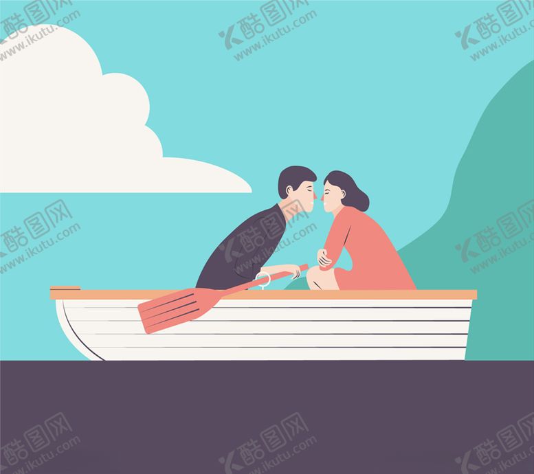 编号：82217509171723491691【酷图网】源文件下载-创意划船约会的男女