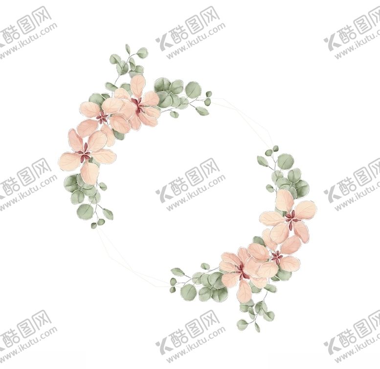 编号：28795409141118507517【酷图网】源文件下载-水彩花框矢量素材
