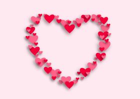 爱心桃心边框元素图案.