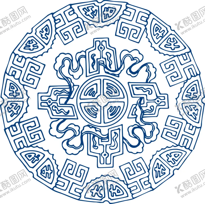 编号：15782102160623113800【酷图网】源文件下载-中国风古典青花瓷图案