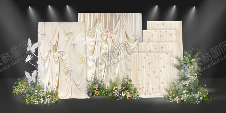编号：30877411251617587833【酷图网】源文件下载-奶油白色布幔造型迎宾区