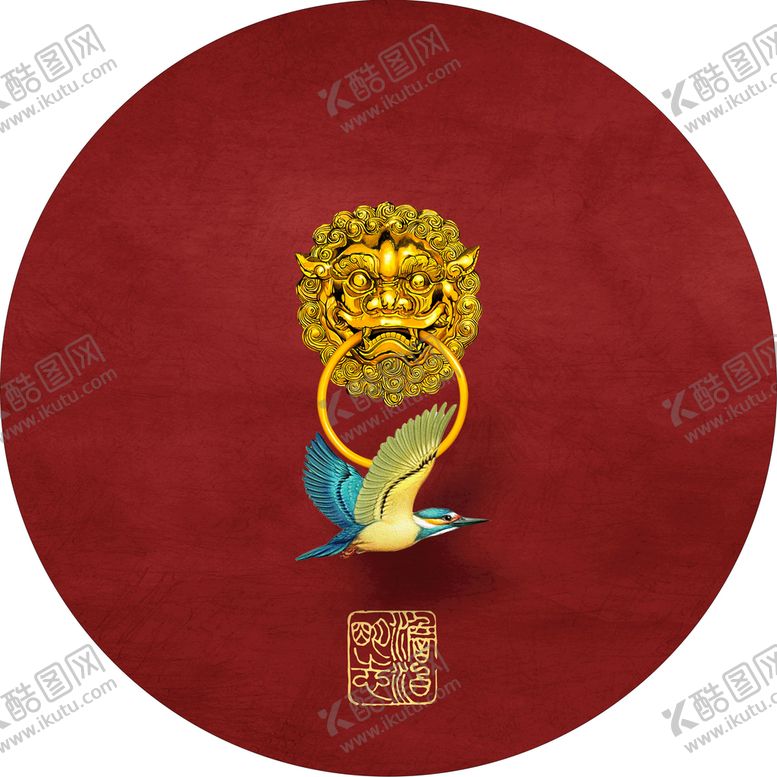 编号：96180309172008208419【酷图网】源文件下载-国潮圆形图标