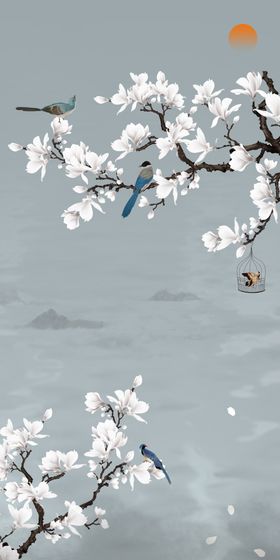 花鸟孔雀中式挂画装饰画