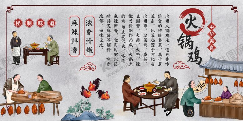 编号：96331711220019236321【酷图网】源文件下载-火锅鸡装饰画