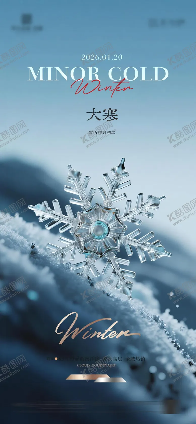 编号：69723501070208211295【酷图网】源文件下载-地产大寒质感节气海报