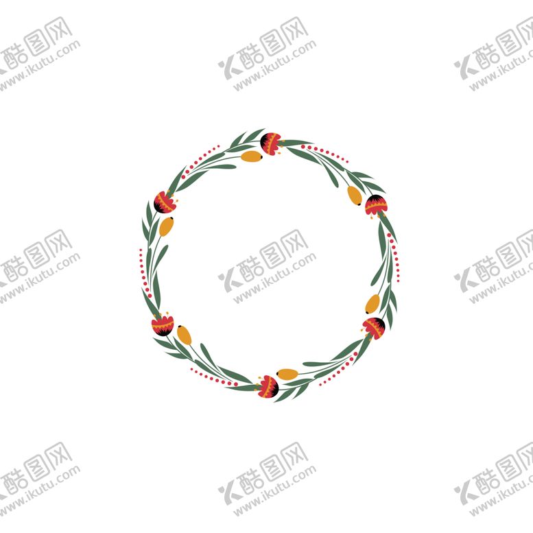 编号：87887210122220326327【酷图网】源文件下载-手绘花环边框