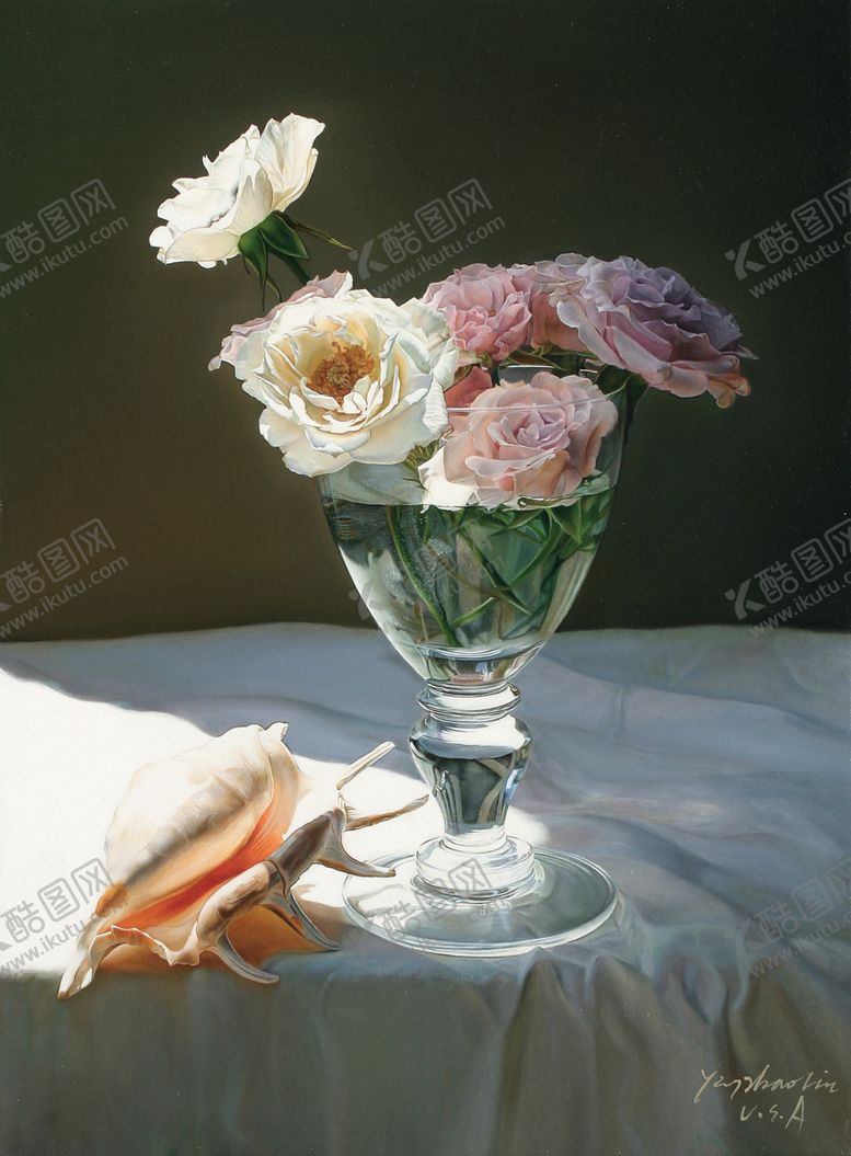 编号：10089605182219375213【酷图网】源文件下载-花卉静物油画