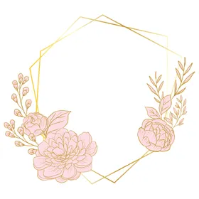 植物金色边框花环留言免抠图标题栏