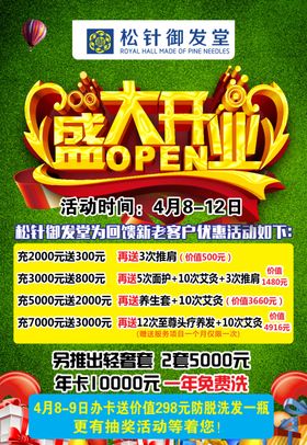 养发馆盛大开业彩页海报