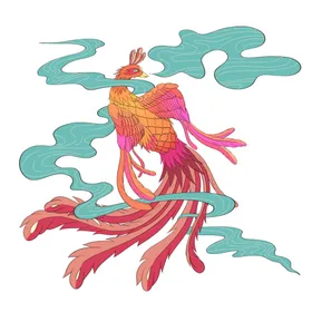 山海经神兽动漫插图话传说动物psd国潮