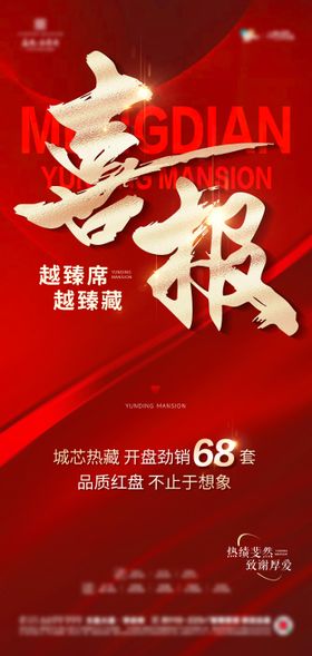 地产调性质感黑金热销喜报海报
