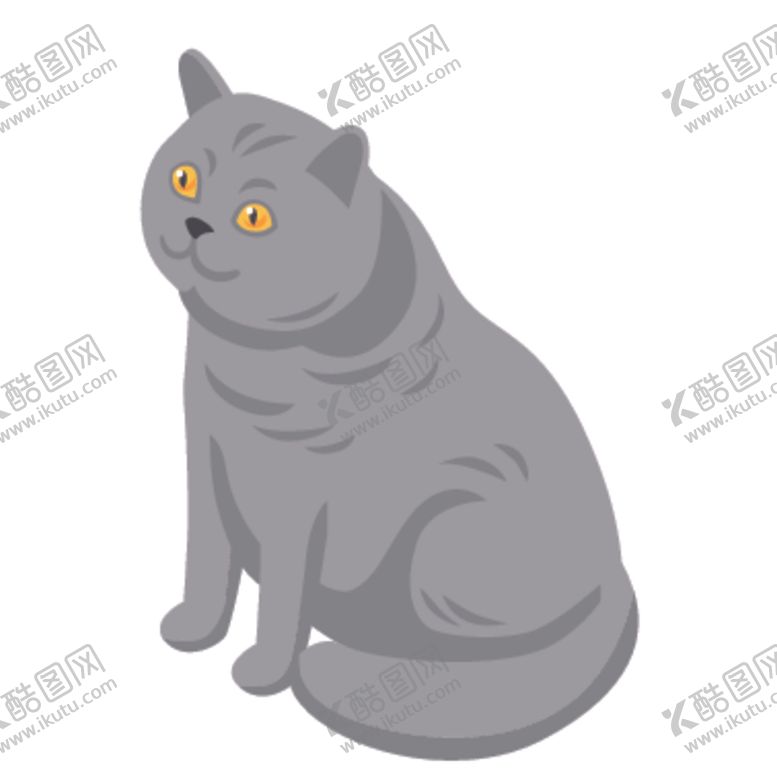 编号：88525607022333361482【酷图网】源文件下载-动物蓝猫插画图案