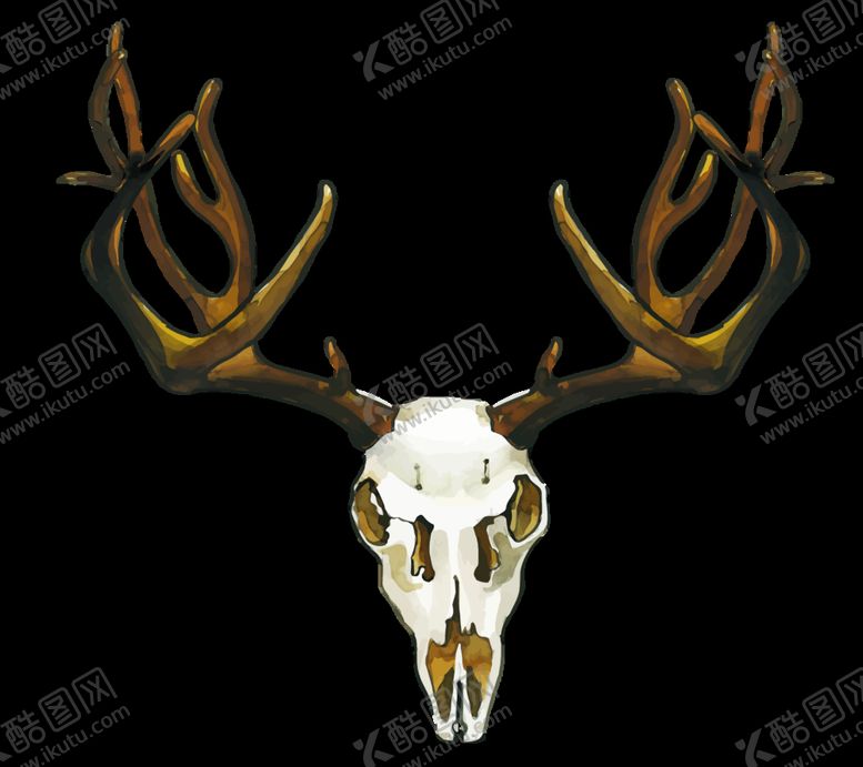 编号：54058809241944213304【酷图网】源文件下载-水彩骷髅装饰图案