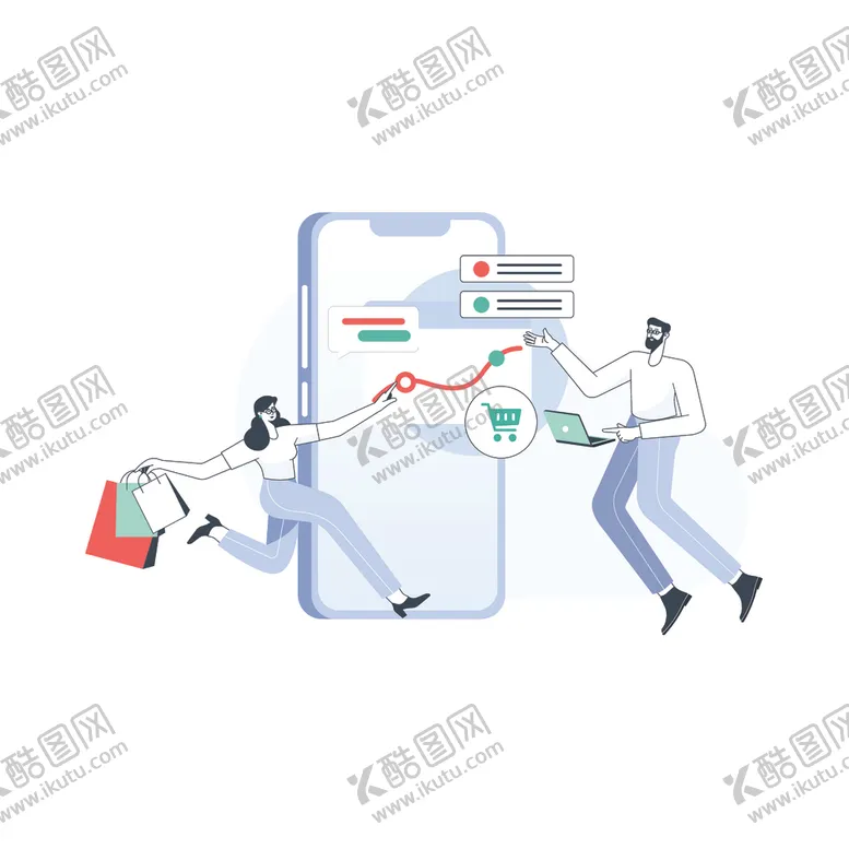 编号：24576704170116008989【酷图网】源文件下载-手绘电子购物