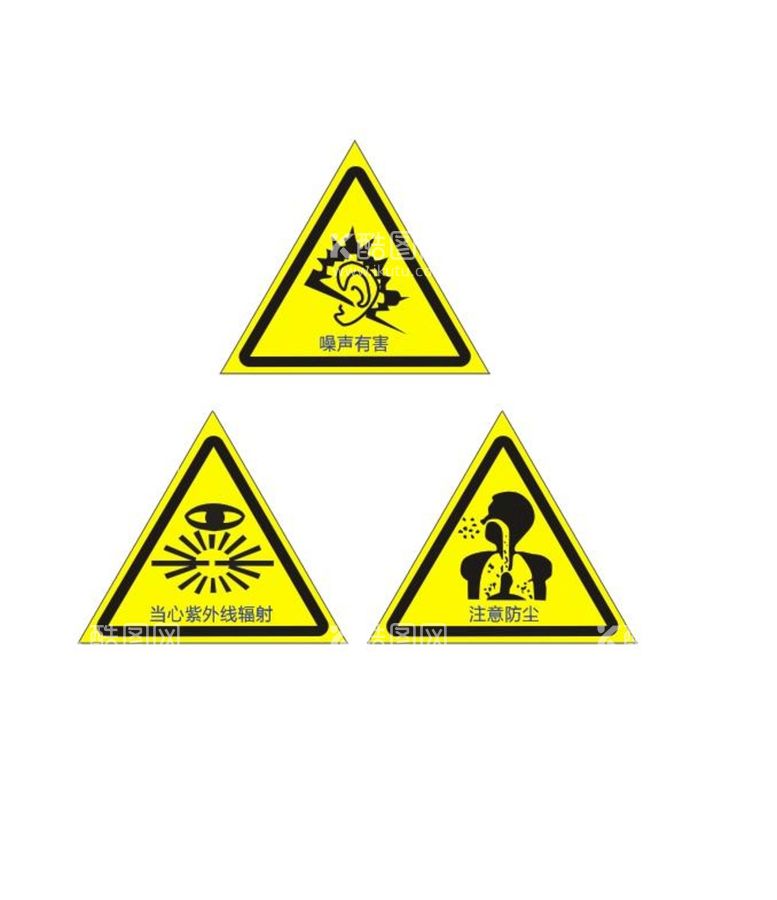 编号：69075210260246004612【酷图网】源文件下载-噪声粉尘紫外线警示牌