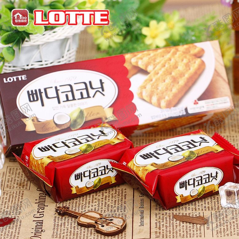 编号：25965509200455546020【酷图网】源文件下载-韩国乐天蜂蜜椰奶饼干