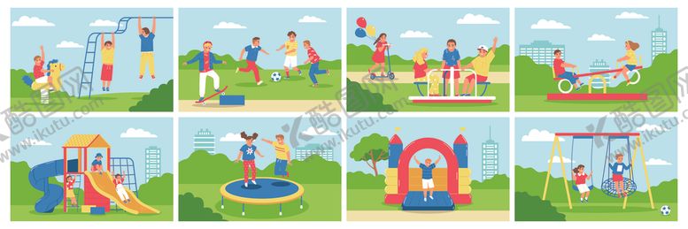 编号：59475304011507286062【酷图网】源文件下载-儿童户外游乐场景