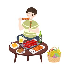 喝啤酒吃烧烤