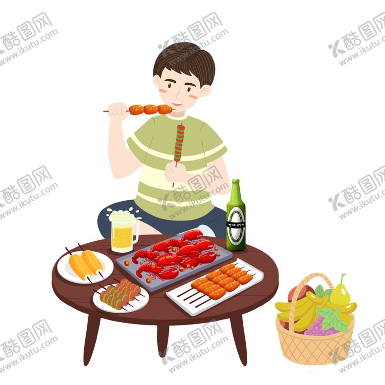 编号：28780305121319186723【酷图网】源文件下载-喝啤酒吃烧烤