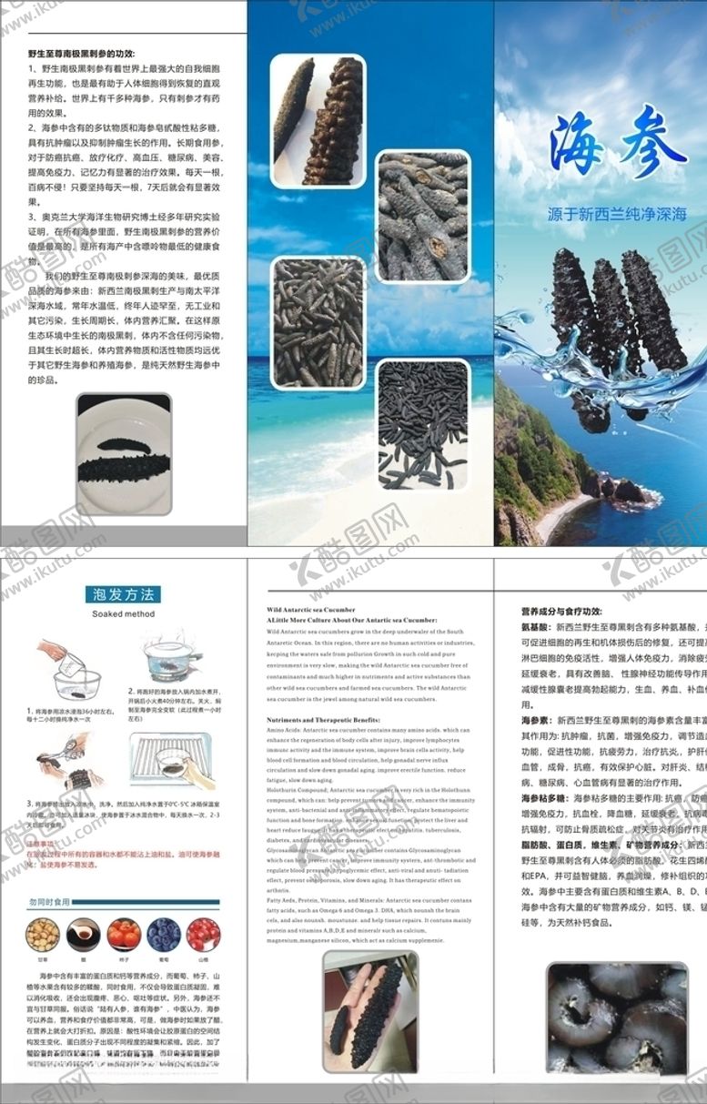 编号：40923307130306039282【酷图网】源文件下载-海参三折页