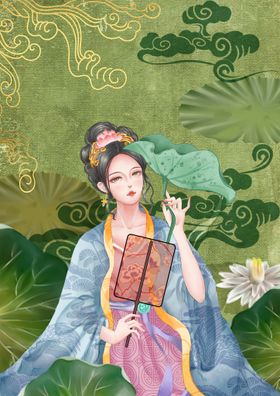 古风美女黑白剪影