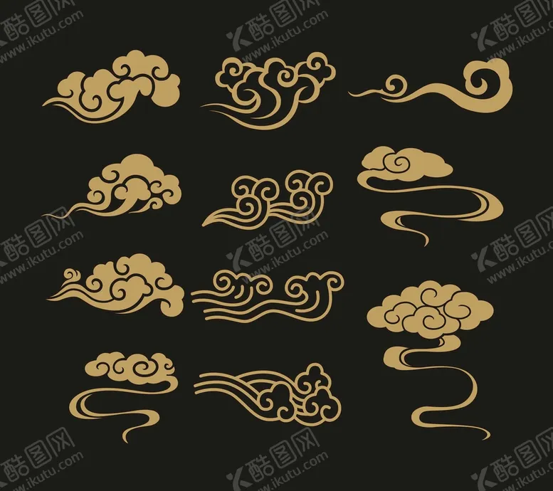编号：85870602091640565882【酷图网】源文件下载-祥云 祥云线条 手绘祥云 彩色