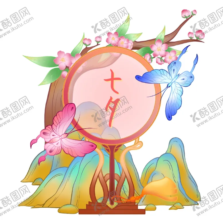 编号：73400702181713186782【酷图网】源文件下载-七夕蝴蝶重逢