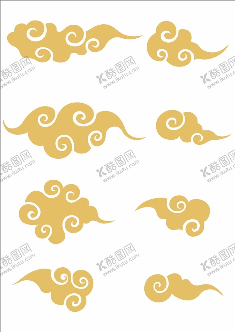编号：94638911131304096010【酷图网】源文件下载-金色漂浮祥云