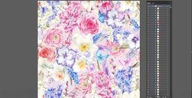 唯美热带雨林风格红花绿叶碎花
