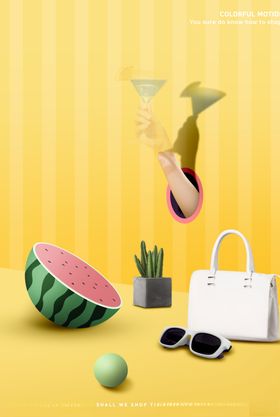 时尚创意三维立体电商海报