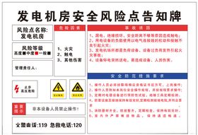 发电机安全风险点告知