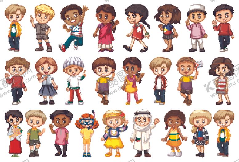 编号：88002909252158271260【酷图网】源文件下载-矢量儿童集合