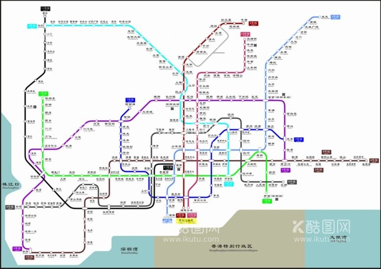 编号：98795412090717532527【酷图网】源文件下载-深圳地铁线路图