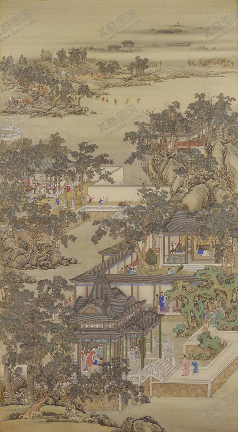 编号：35235204192136073362【酷图网】源文件下载-雍正十二月行乐图十一月参禅