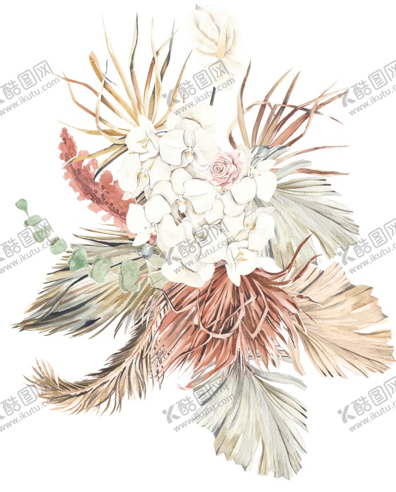 编号：24192906281810462371【酷图网】源文件下载-北欧小清新水彩植物图案