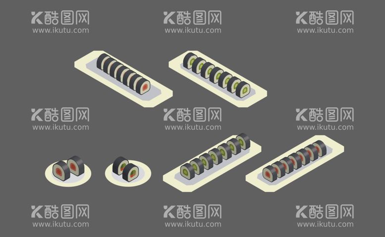 编号：14125110230843095775【酷图网】源文件下载-寿司矢量图