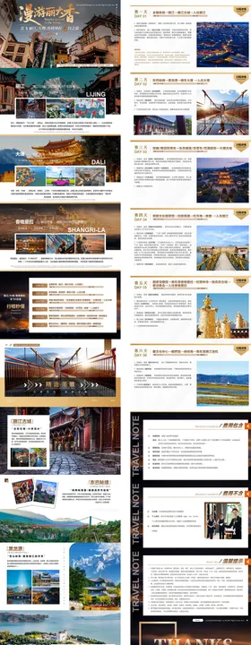 漫游丽大香-云南旅游PPT