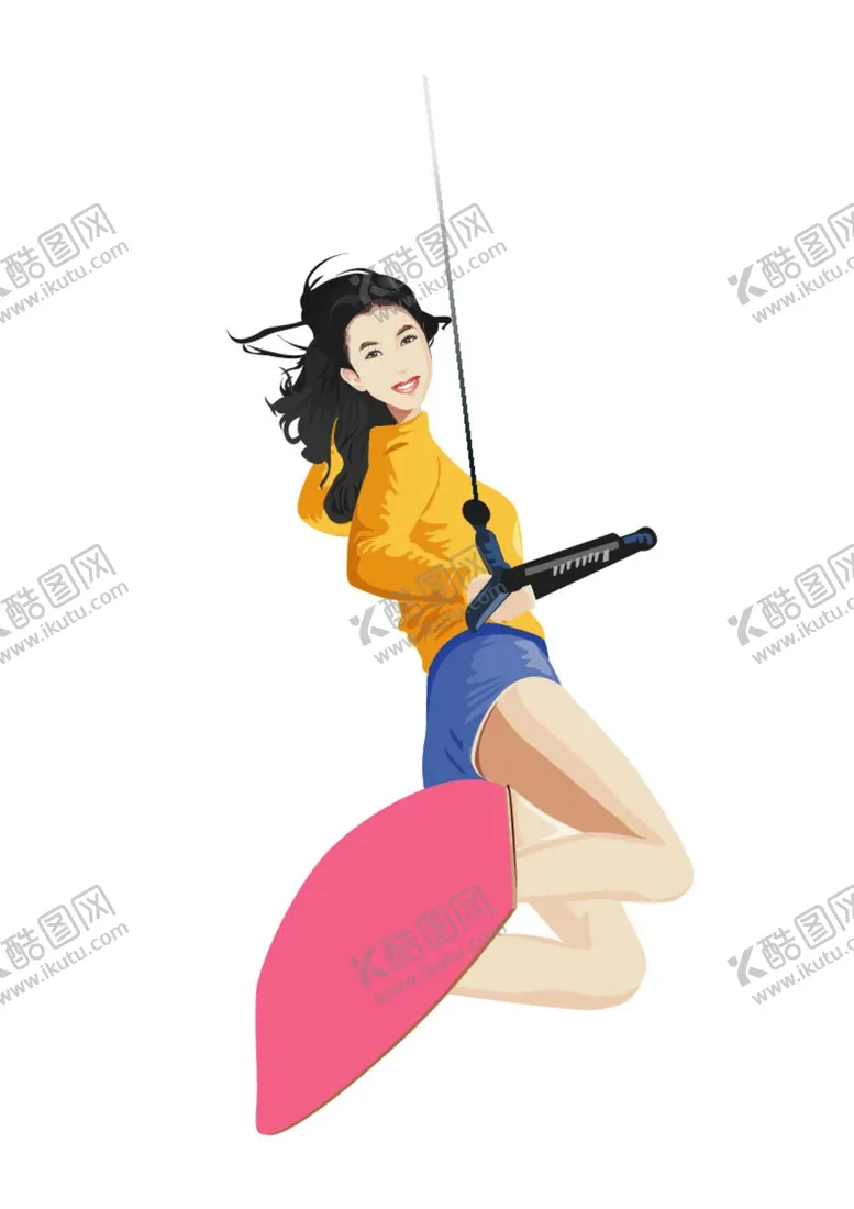 编号：75402811301434435778【酷图网】源文件下载-冲浪插画