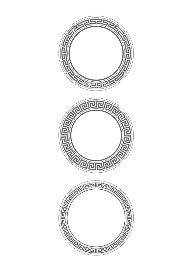 编号：91019312241446163698【酷图网】源文件下载-圆边框传统图案 
