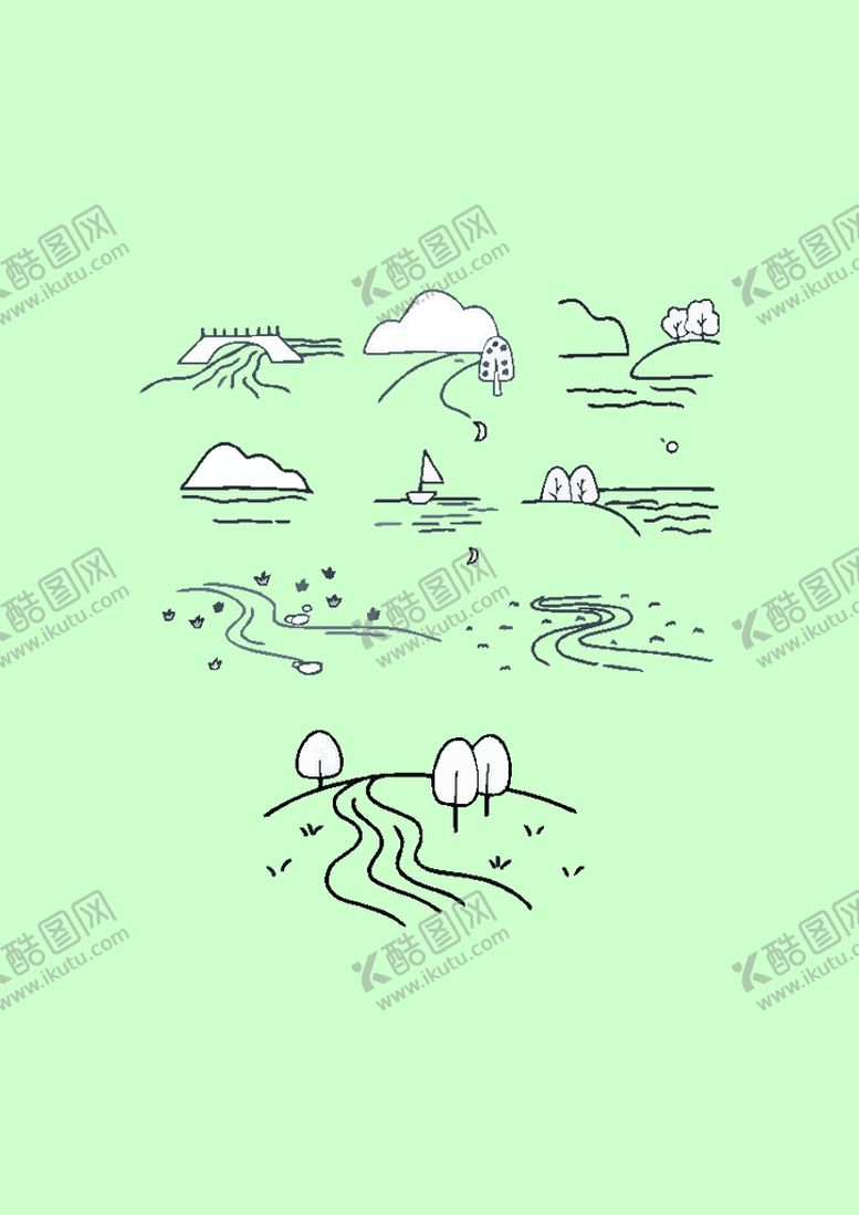 编号：89485901260345173316【酷图网】源文件下载-简笔画风景