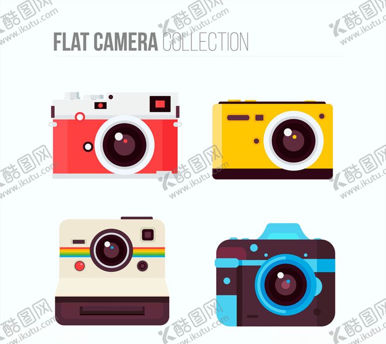 编号：33185409270641298563【酷图网】源文件下载-精美彩色照相机矢量素材