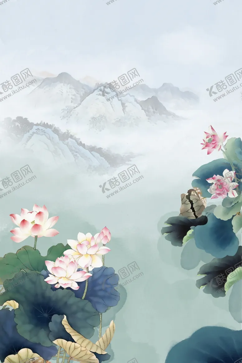 编号：18645309241526222069【酷图网】源文件下载-荷花插画