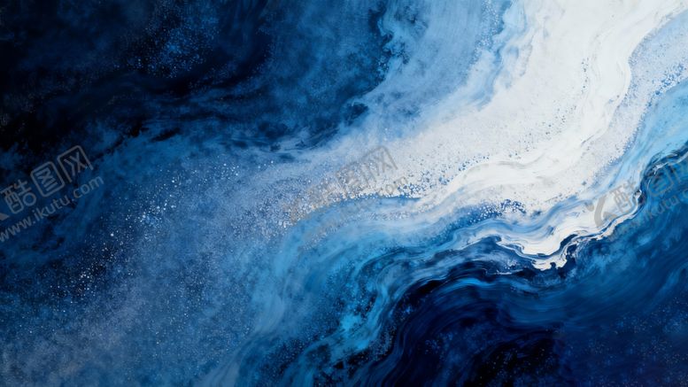 编号：43089603312247507946【酷图网】源文件下载-蓝色抽象流体艺术图案