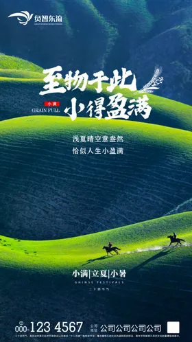 小满节气海报青山地产单图
