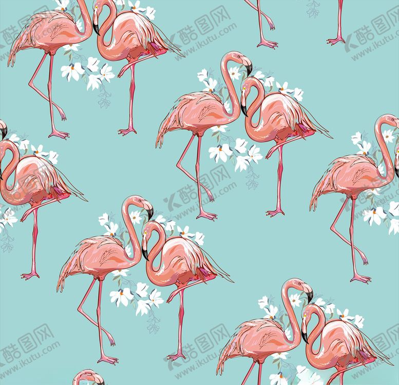 编号：65598210281325432709【酷图网】源文件下载-火烈鸟印花