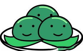 手绘青团插画图片
