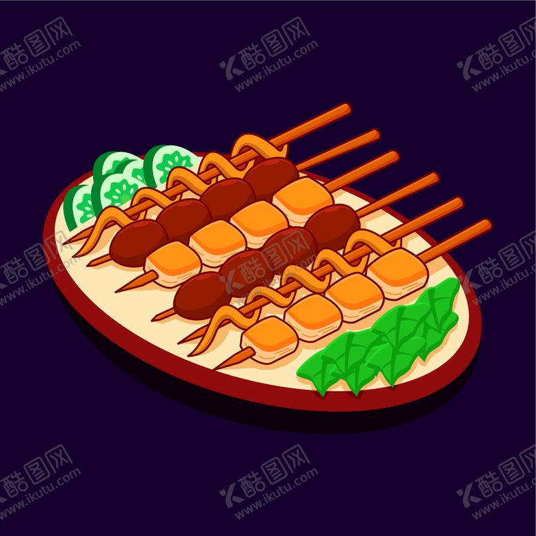 编号：61902309222324540836【酷图网】源文件下载-卡通烧烤插画