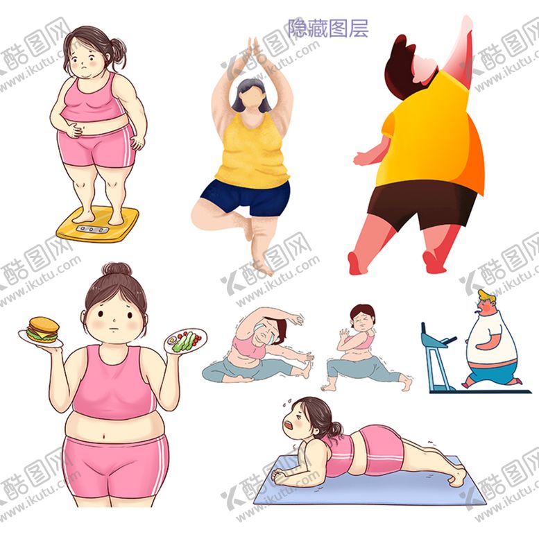 编号：90718210022002304736【酷图网】源文件下载-肥胖卡通