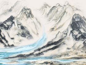 爵士白山水大理石背景墙