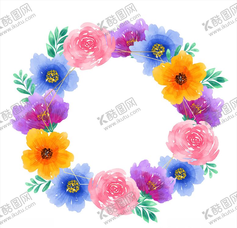 编号：71304310272159096718【酷图网】源文件下载-花圈多彩背景